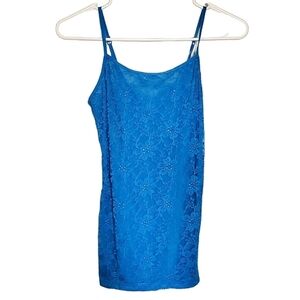 1289 * Energie Mesh Lace Tank Blue Size S